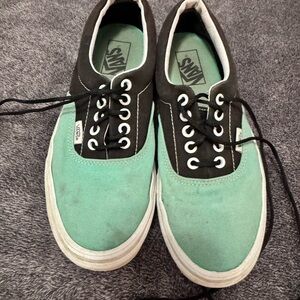 Vans Men's Black and Mint Sneakers
